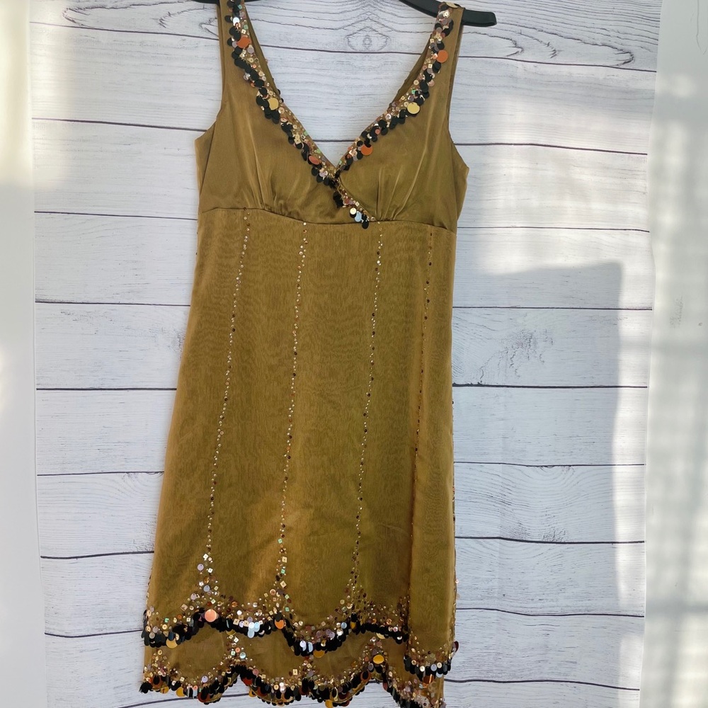 Gold Sequin Party Dress